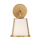 Hoyt Vanity Wall Sconce, Antique Gold with Opal Glass