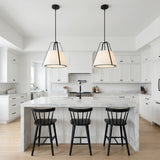 Hoyt Pendant 20", Black for Modern Farmhouse home with White Shiplap