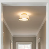 Hoyt Flush Mount 12" for Modern Farmhouse home with Beige Walls