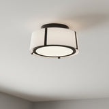 Hoyt Flush Mount 12", Black for Modern home with White Walls