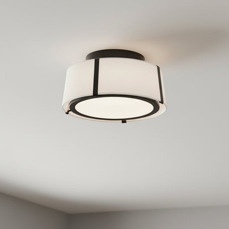 Hoyt Flush Mount 12", Black for Modern home with White Walls