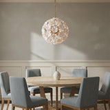 Layla Large Glass Pendant 22", White