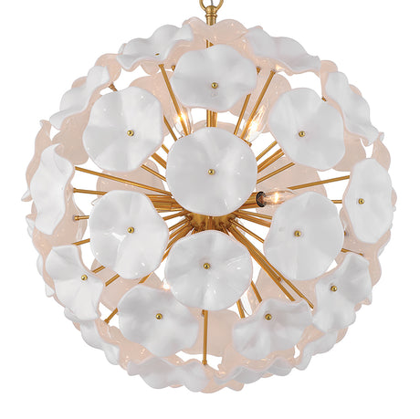 Layla Glass Pendant 22", White