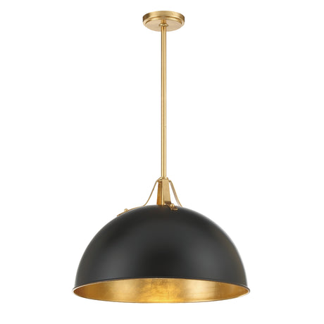 Grant Large Pendant 20", Black and Antique Gold