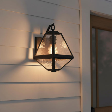 Emmett Outdoor Wall Light, Small 13" Black Charcoal