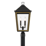 Ellington Outdoor Post Light, Black and Textured Gold