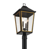 Ellington Outdoor Post Light, Black and Textured Gold