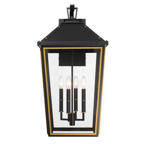 Ellington Outdoor Wall Light, Extra Large 30" Black and Textured Gold