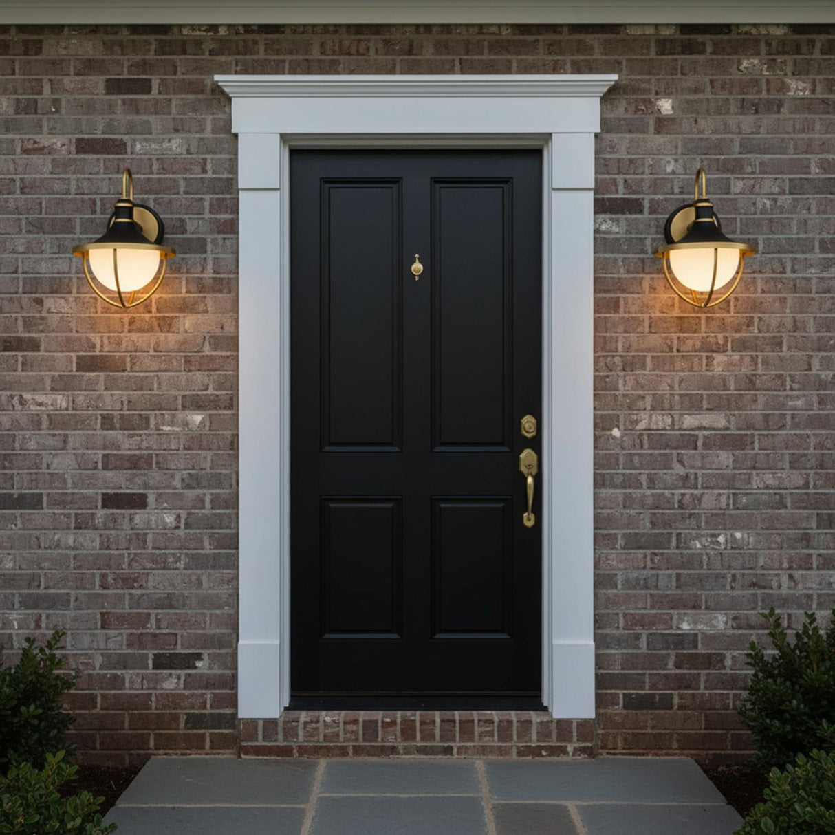 Tobin Outdoor Wall Light, Small 13" Black and Textured Gold