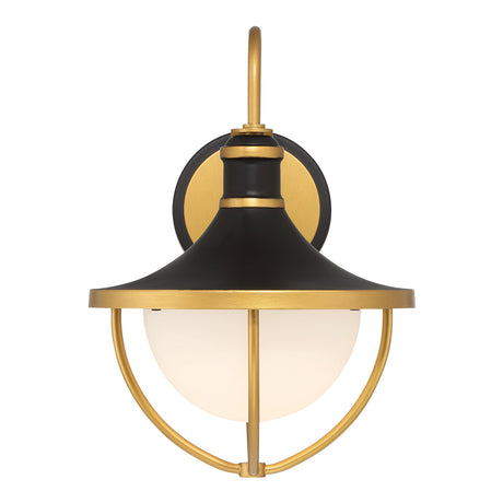 Tobin Outdoor Wall Light, Small 13" Black and Textured Gold