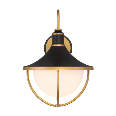 Tobin Outdoor Wall Light, Medium 19" Black and Textured Gold