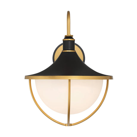 Tobin Outdoor Wall Light, Large 22" Black and Textured Gold