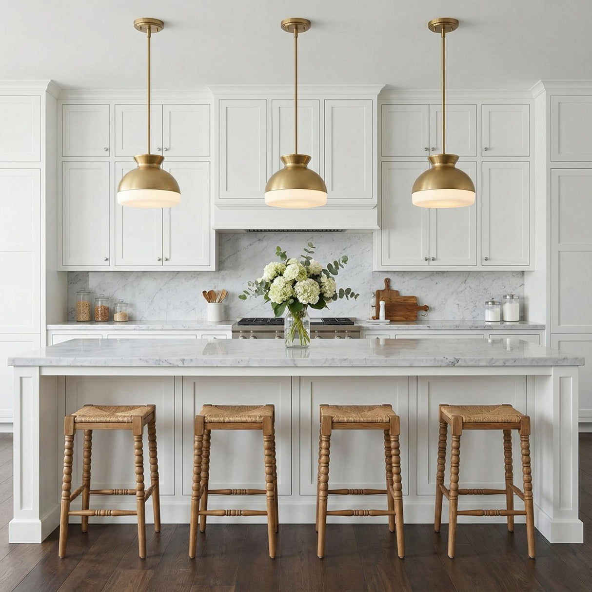 Elody Pendant 10, Brass for Modern Farmhouse home with White Siding