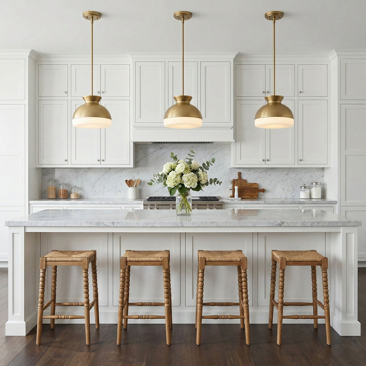 Elody Pendant 10, Brass for Modern Farmhouse home with White Siding