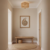 Selma Flush Mount 16", Jute and Satin Sand