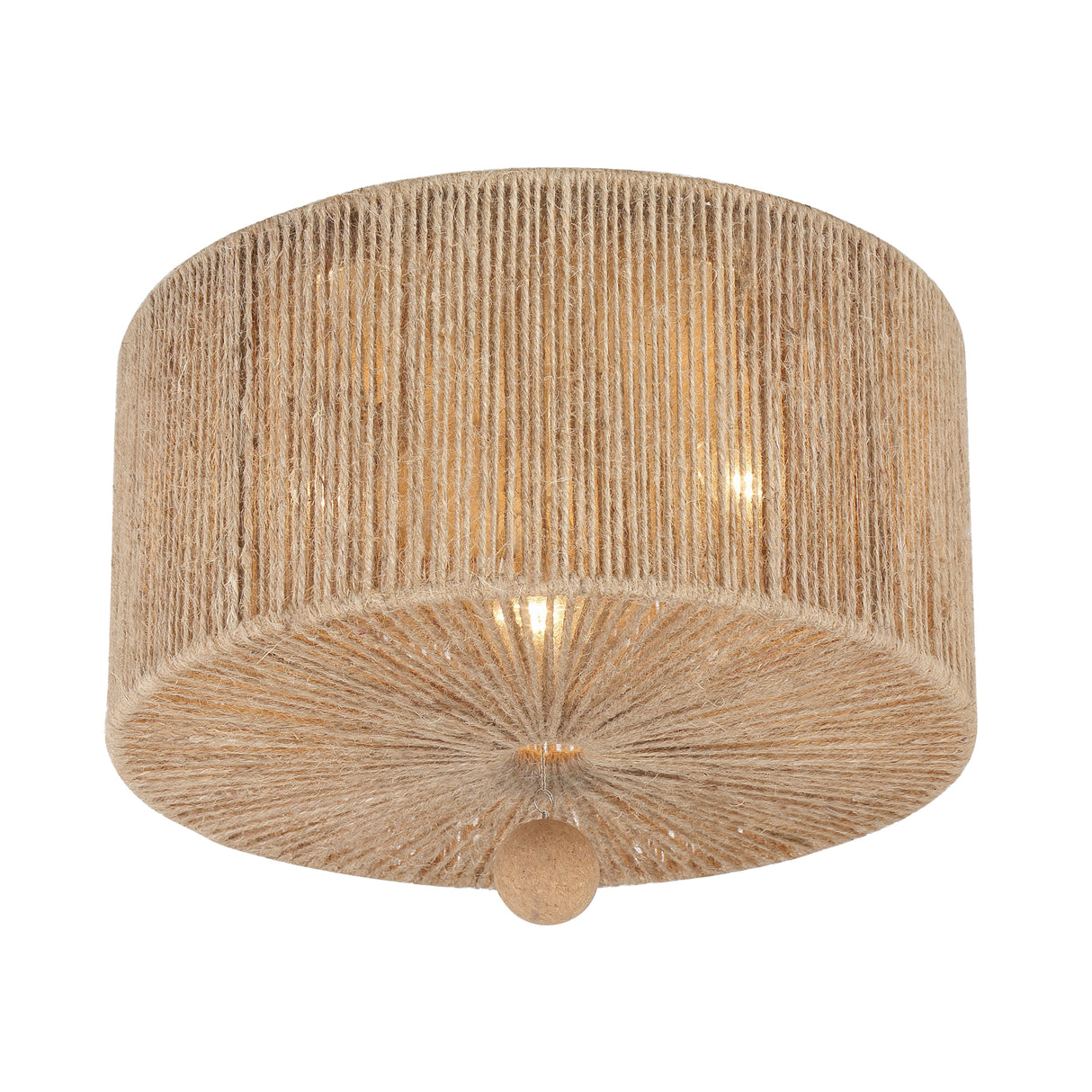 Selma Flush Mount 16”, Jute and Satin Sand