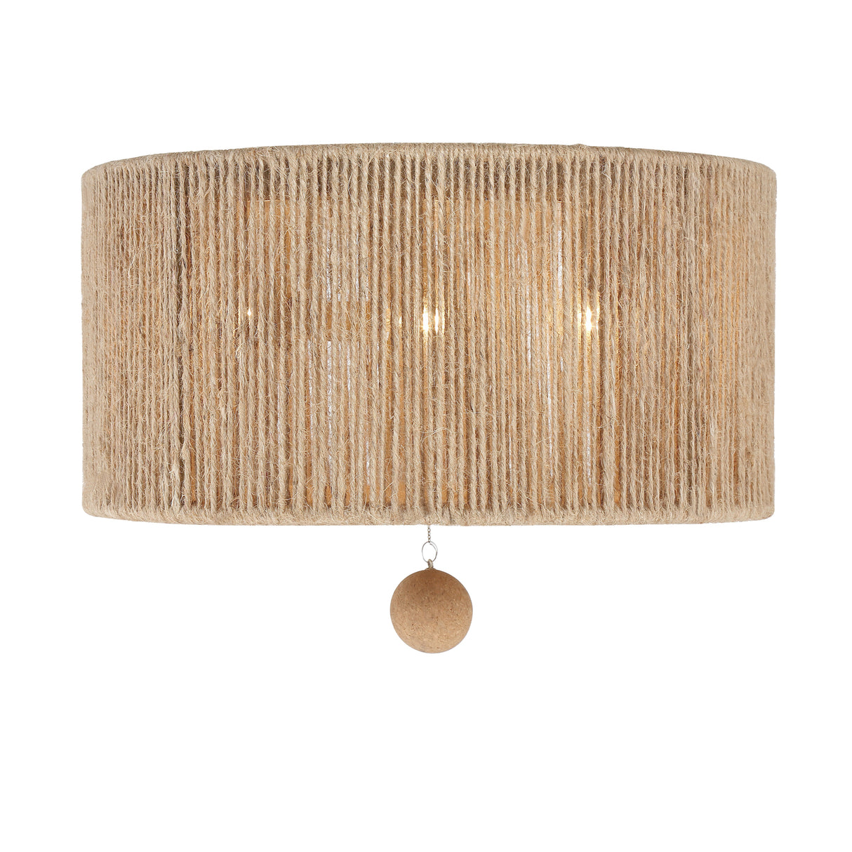 Selma Flush Mount 16”, Jute and Satin Sand
