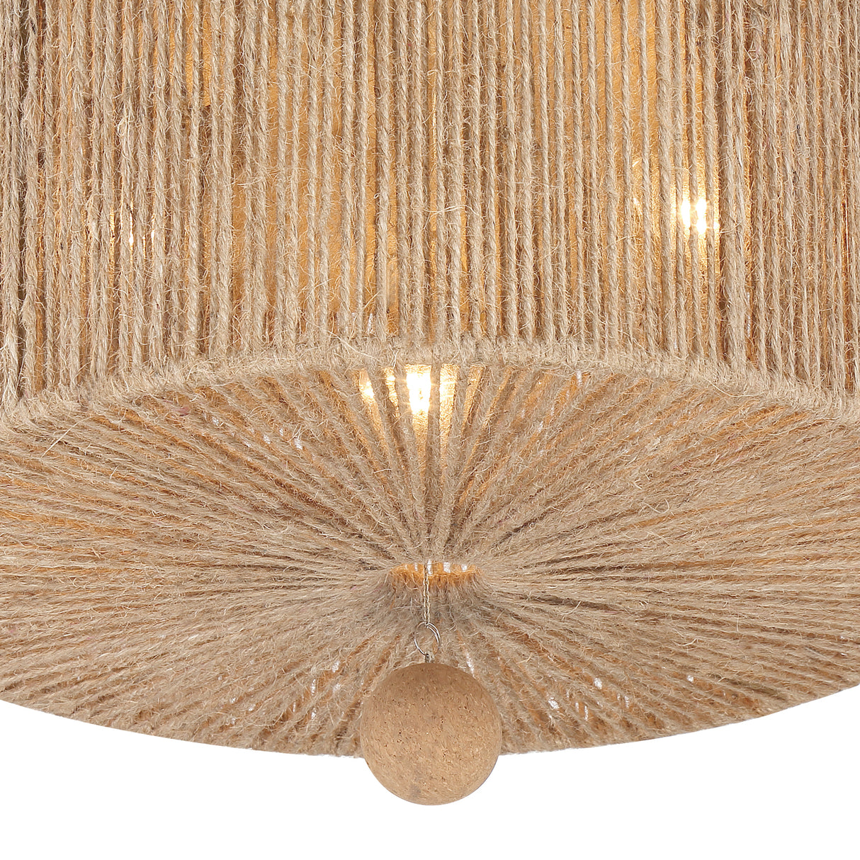 Selma Flush Mount 16”, Jute and Satin Sand
