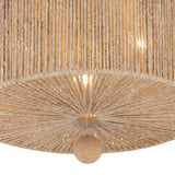 Selma Flush Mount 16”, Jute and Satin Sand