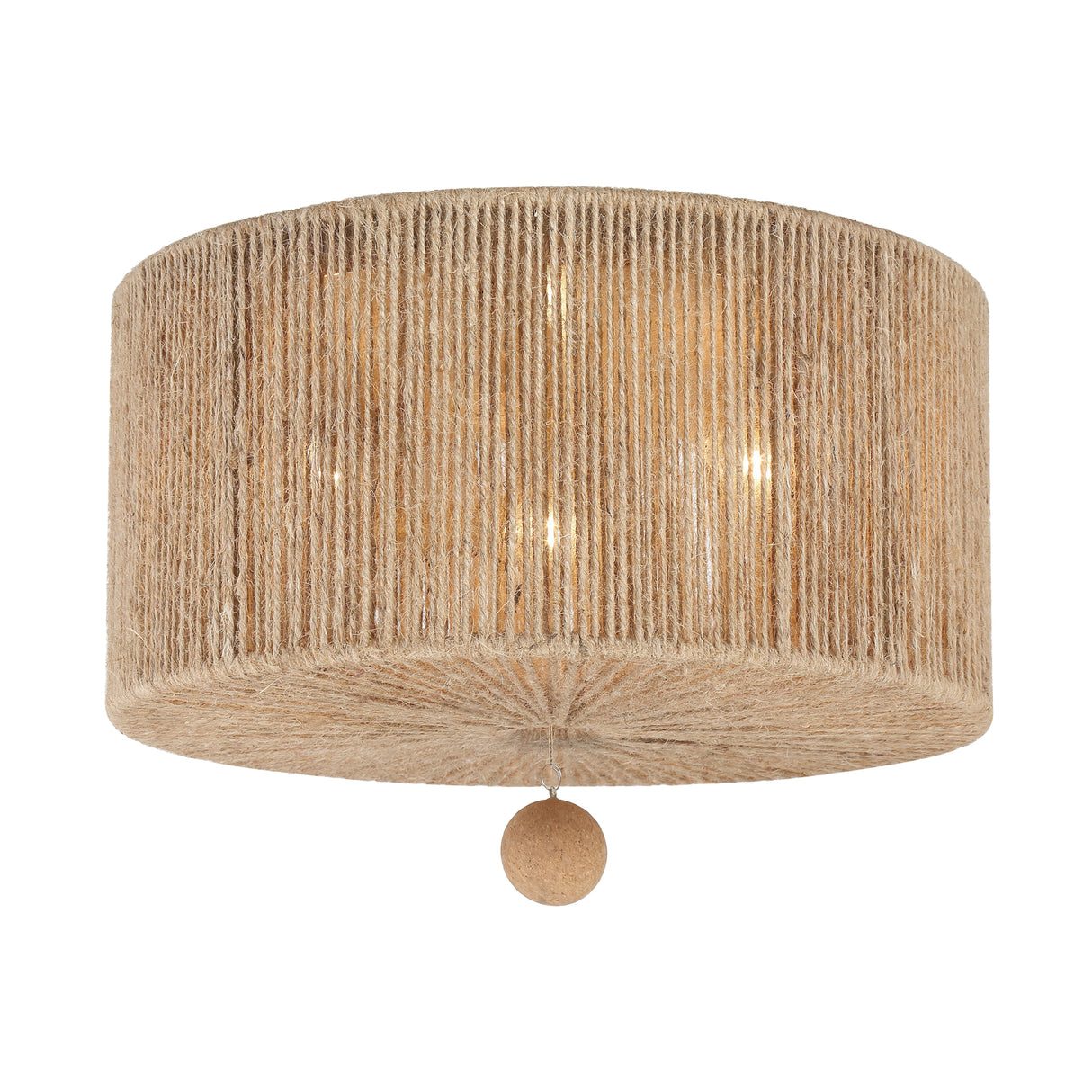 Selma Flush Mount 16”, Jute and Satin Sand