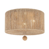 Selma Flush Mount 16”, Jute and Satin Sand
