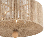 Selma 5 Light Pendant 24”, Jute and Satin Sand