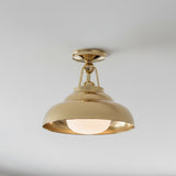 Neville Semi-Flush 12" Polished Brass for Modern Farmhouse home with White Siding