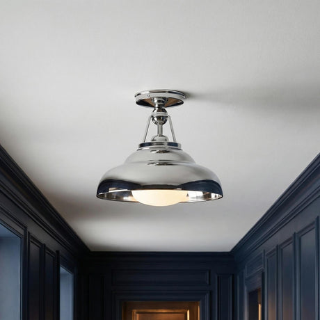 Neville Semi-Flush 12", Polished Nickel