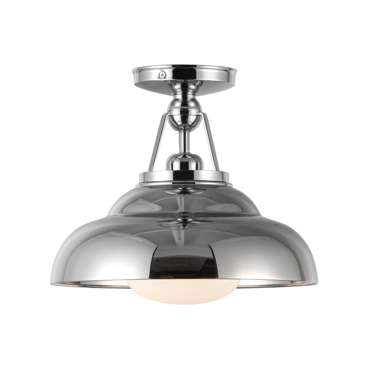 Neville Semi-Flush 12", Polished Nickel