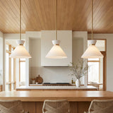 Cori Medium Pendant 14, Brushed Brass and Milk Glass for Modern home with Warm Beige walls