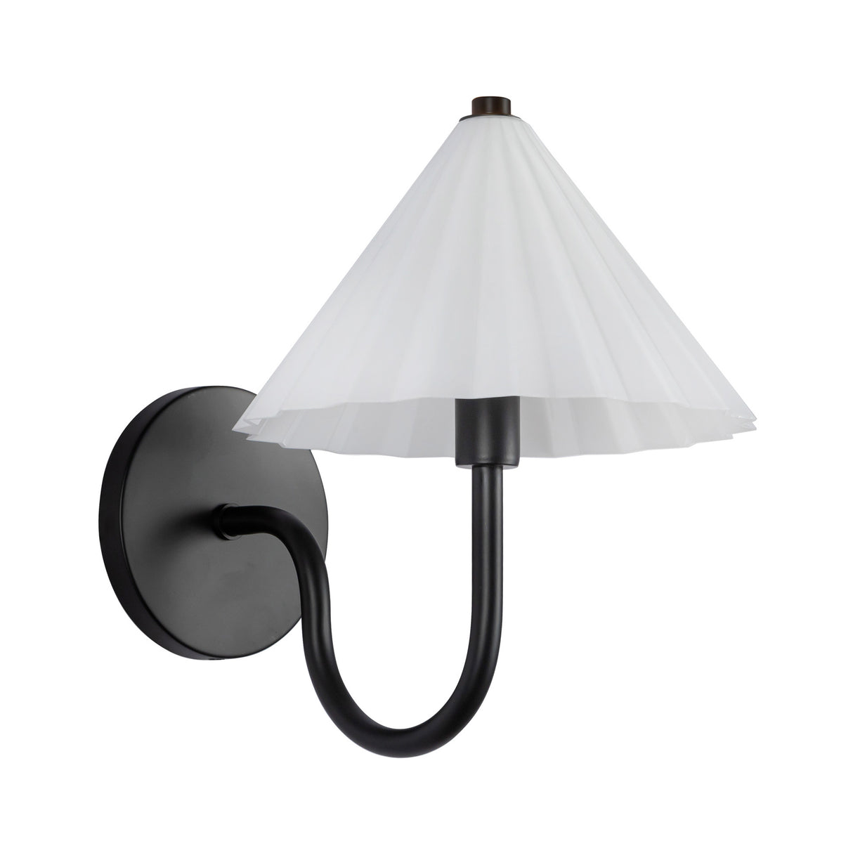 Reese Wall Sconce, Matte Black and Opal Glass