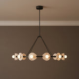 Bren LED Chandelier 46" for Modern home with Dark Brown Walls