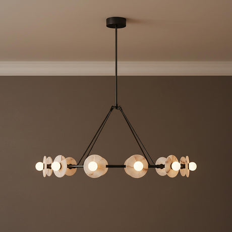Bren LED Chandelier 46", Urban Bronze and Alabaster