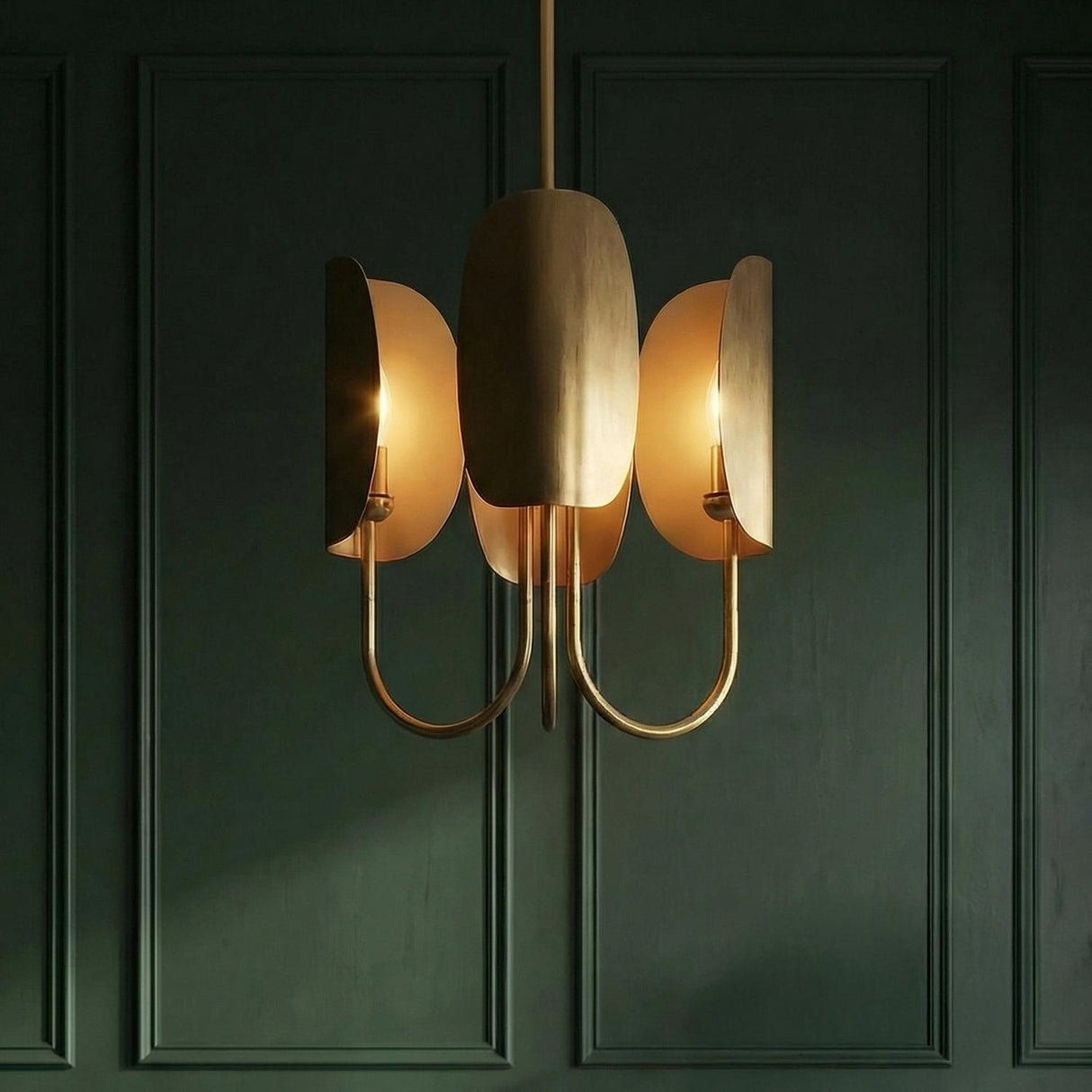 Nico 3 Light Chandelier 15", Antique Brass