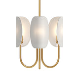 Nico 3 Light Chandelier 15", Antique Brass with Fabric Shade