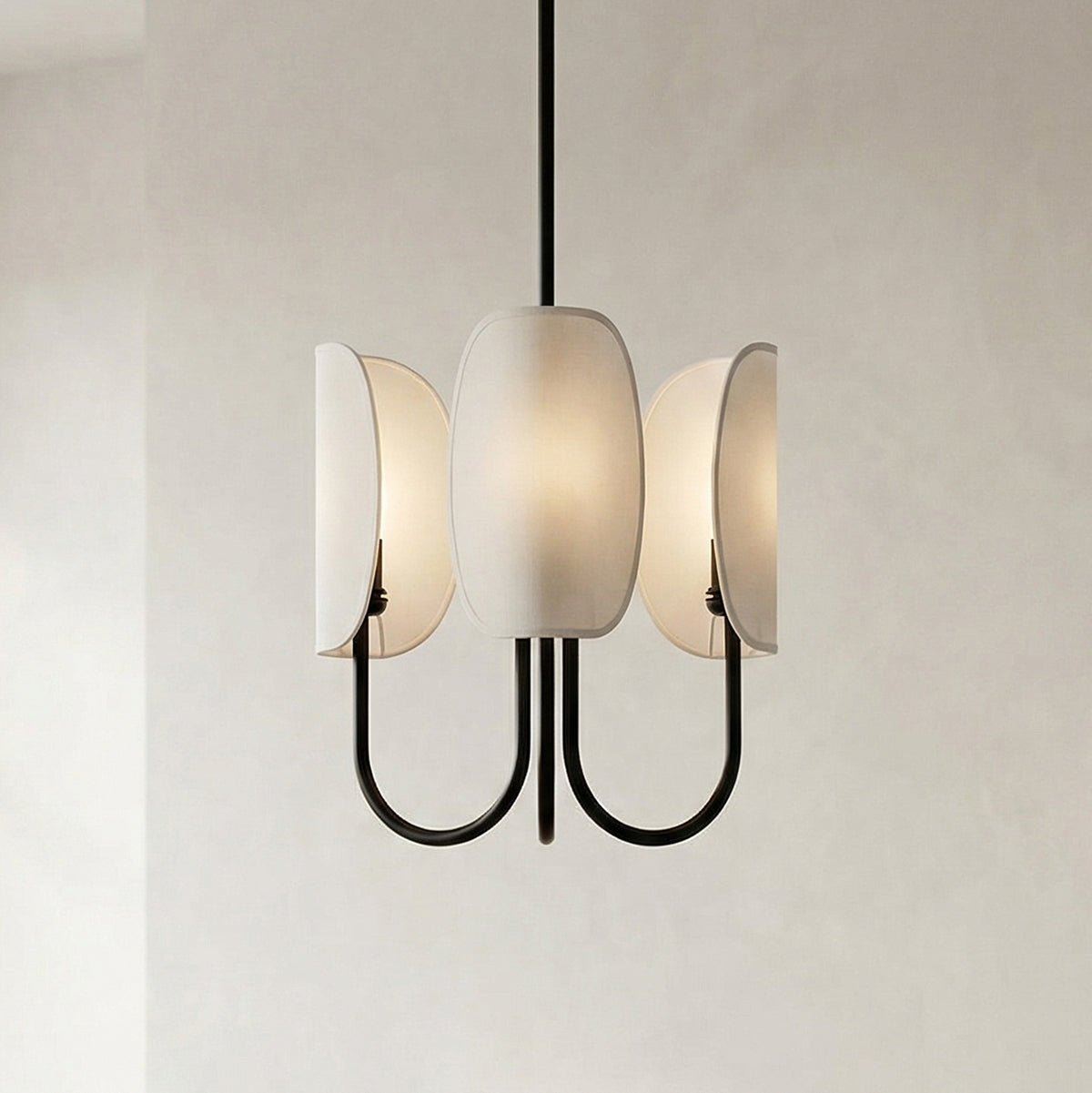 Nico 3 Light Chandelier 15" for Modern home with White Walls