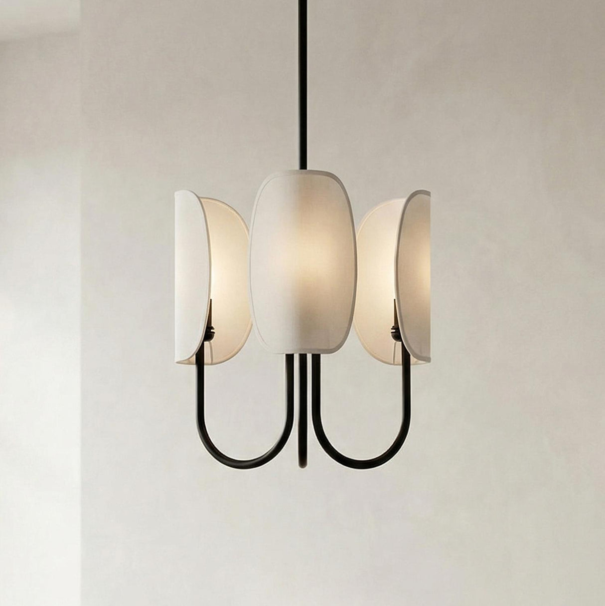 Nico 3 Light Chandelier 15" for Modern home with White Walls