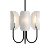 Nico 3 Light Chandelier 15", Matte Black with Fabric Shade