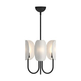 Nico 3 Light Chandelier 15", Matte Black with Fabric Shade