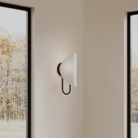 Nico Wall Sconce, Matte Black with Fabric Shade