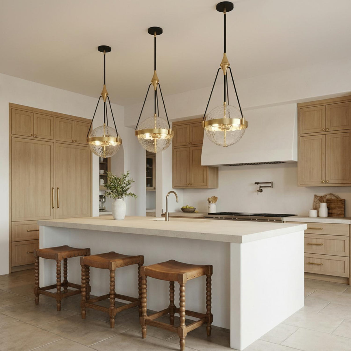 Darcy Medium Pendant 14" for Modern Farmhouse home with White cabinetry