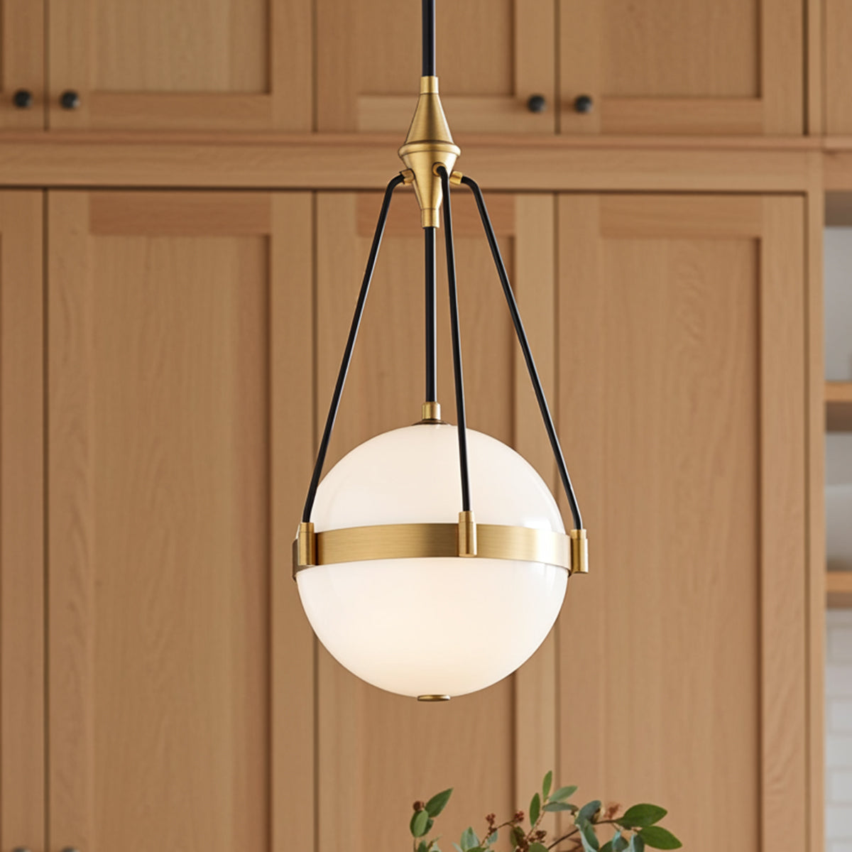 Darcy Medium Pendant 14" for Modern home with Warm Wood