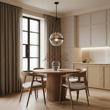 Darcy Large Pendant 18", Matte Black and Water Glass