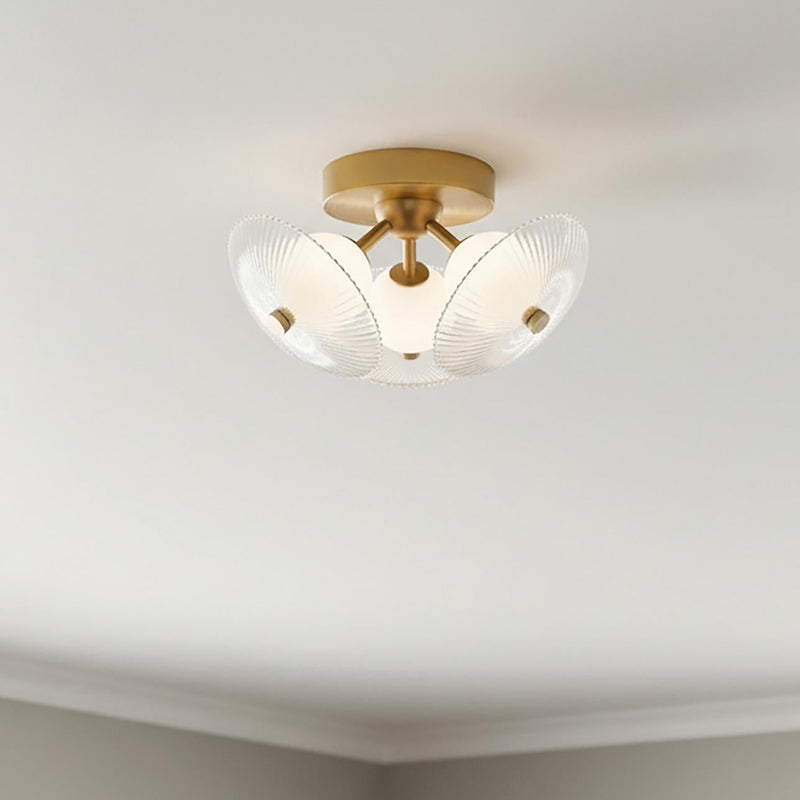 Ivan Small LED Semi Flush 12", Brushed Brass