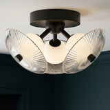 Ivan LED Semi-Flush 12" for Modern home with Dark Green Walls