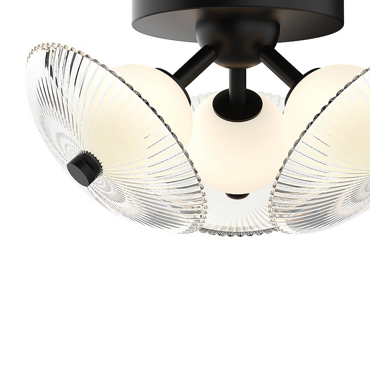 Ivan LED Semi-Flush 12", Matte Black