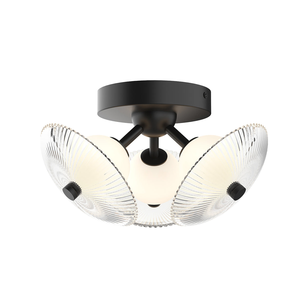 Ivan LED Semi-Flush 12", Matte Black