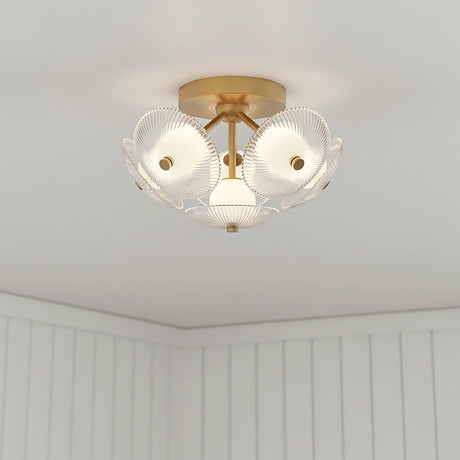 Ivan LED Semi-Flush 16" for Modern home with White Shiplap
