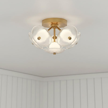 Ivan LED Semi-Flush 16" for Modern home with White Shiplap