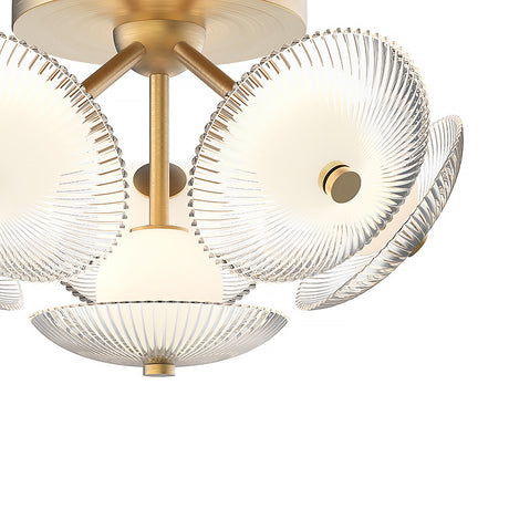 Ivan LED Semi-Flush 16", Brushed Brass